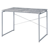 Grey and Silver Writing Desk with Metal Sled Base B062P184549