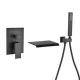 Modern Style matte black Wall Mount Tub Filler Bathroom Bathtub Faucet Shower Set W121984825