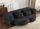 Queen Size Sofa Bed, Chenille Futon Sofa Couch, High-Density Foam Convertible Sleeper Sofa, W1829P280218