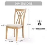 Off-White Dining Chairs Set of 2, Rubberwood Legs with Adjustable Glides, 23"H Chairs, KD Packing, W2896P245771