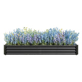 ZUN Raised Garden Bed Kit - Metal Raised Bed Garden7.6x3.7x0.98ft for Flower Planters, Vegetables Herb 97729335