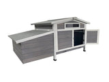 Outdoor Gray Free-Range Wooden Chicken Coop with Asphalt Roof, Pull-Out Tray, Nesting Box with Easy 70089327