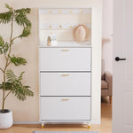 ZUN Entryway Bedroom Armoire,Shoe Cabinet,Wardrobe Armoire Closet, Drawers and Shelves, Handles, Hanging 92176488