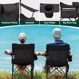 2 Pack 2-in-1 Camping Chair Reclining, Lightweight Folding Camping Chair with Adjustable Backrest & 02370354