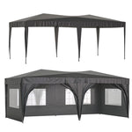 ZUN 10'x20' EZ Pop Up Canopy Outdoor Portable Party Folding Tent with 6 Removable Sidewalls Carry Bag W1212136042