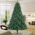 ZUN Artificial Christmas Tree Full Natural Spruce PVC Fir Tree 7.5ft Foldable Metal Stand Unlit Green 04955729