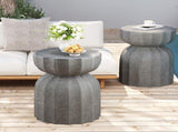 13" Modern Outdoor and Indoor Waterproof Coffee Table and Side Table Set, Durable MgO Cement Design, W757P332043