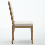 French Decor Chairs Set of 2, Louis Dining Chairs with Square Backrest and Exquisitely Carved Solid W1143P325857