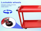 Tool Cart on Wheels, Heavy Duty Steel Utility Cart w/Lockable Wheels, 400 LBS Capacity Industrial 53703843