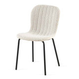 ZUN Off White Boucle Chairs Set of 4,Mid-Century Modern Upholstered PU Leather Chairs,for Kitchen W1164P205385