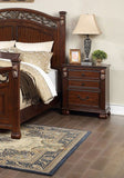 Bedroom Furniture Traditional Look Unique Wooden Nightstand Drawers Bed Side Table Cherry HSESF00F5486