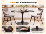 Round Tulip Dining Table, 39.4 Inch Dining Table for 4 People, Melamine Laminated MDF Tabletop with 80710227