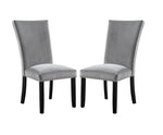 ZUN Attractive Set of 2pc Side Chairs Dining Room Furniture Gray Flannelette Seat Nailhead Trim Kitchen B011P246253