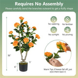 2 Pack Orange Artificial Camellia Tree with Blooming Flower 47174878