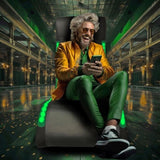 Foldable Gaming Chair With Onboard Speakers, LED Strip Lighting, Bluetooth Music Speakers, Vibration W311P263541