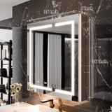 Smart LED Medicine Cabinet with Built-in High-Power Outlet 36*36inch Stepless Dimming & Anti-Fog W637P148122