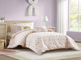 4PCS Twin/Twin XL Cotton Jacquard Pom Pom Comforter Set B035P341216