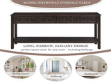 Rustic Entryway Console Table, 60" Long Sofa Table with two Different Size Drawers and Bottom Shelf 48408423