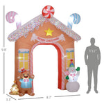 ZUN Christmas Inflatable Gingerbread House Archway 12426545