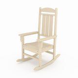 Beige Traditional Porch Rocker Classic HDPE Poly Lumber for Porch, Patio, and Garden Comfort B195P198775