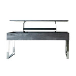 ZUN Dark Charcoal and Chrome Lift Top Coffee Table B062P153910