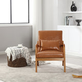 ZUN COOLMORE Modern Accent Chair, Solid Wood Padding Lounge Armchairs With One pillow for Living Room, W395P201462