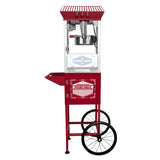 ZUN Popcorn Machine with Cart, 10 Oz Kettle Makes Up to 40 Cups Per Batch, 800 W Popcorn Maker w/2 T3173P266355