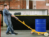 55 Gallon Drum Dolly, 1200lbs capacity, with 2 fixed PU Wheels and 1 swivel wheel - Low Profile W2019P296677