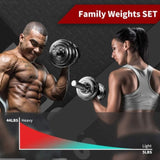 Adjustable Dumbbell Set Home Gym Cast Iron Barbell Sets with Carry Box 44lbs Office Bedroom Workout T3060P287682