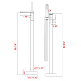 Single Handle Freestanding Bathtub Wall Mounted Faucet with Hand Shower Bathtub Faucet , Matte Black W105956040
