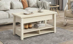 ZUN Lift Top Coffee Table, Multi-Functional Coffee Table with Open Shelves, Modern Lift 96345924