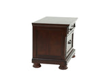 Rubber Wood 2 Drawers Nightstand in Antique Cherry Finish B016P251353