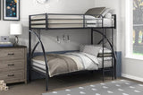 Black Metal Frame Twin/Twin Bunk Bed, Youth Bed, Youth Bedroom Furniture, Easy Assembly B011P248589