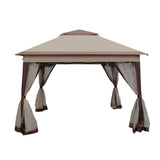 ZUN Outdoor 11x 11Ft Pop Up Gazebo Canopy With Removable Zipper Netting,2-Tier Soft Top Event W41932833