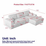114.5'Modern Corduroy Modular foam Sofa, Recliner Seat reversible Sofa, 2in1 Sofa with Recliner and 47817678