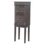 ZUN Standing Jewelry Armoire with Mirror, 5 Drawers & 8 Necklace Hooks, Jewelry Cabinet Chest with Top 64066253