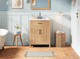 30" Bathroom Vanity with Resin Sink, Solid Wood Frame Bathroom Sink with Adjustable Shelf, N710P405952P