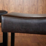 Set of 2, 26.75" Backless Leather Counter Height Barstool 74492.00PU