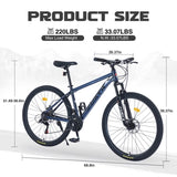 ZUN 27.5 Inch Wheels 21 Speed Mountain Bike, for Men Women Boys and Girls, Front Suspension,Aluminum W1019P232781