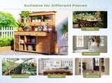 65.7'' H Tall Garden Potting Bench Table with Hutch,Patio Storage 48434097