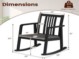Solid Rubber Wood Rocking Chair, 400 LBS Weight Capacity Indoor Lounge Chair with Linen 90531650