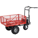 Wheelbarrow Utility Cart Electric Powered Cart 48V28Ah 500W Capacity 500lbs Material Hauler ET301713RDF