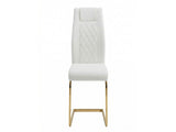 High-Back Chairs Set of 4, PU Leather Modern Kitchen Chairs with Gold Legs for Home Furniture W3803P420015