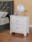 Bedroom Bed Side Table 1x Nightstand White Color Wooden 2 Drawers Table Nightstands B011133627