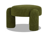 Hugo 20.5" Round Fully Upholstered Ottoman, Moss Green Boucle B2719P238444