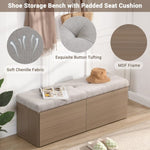 ZUN 49" Shoe Storage Bench Entryway Shoe Cabinet Storage Ottoman with Padded Seat Cushion and Double 38848910