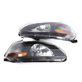 2pcs Front Left Right Headlights for Honda Civic 1996-1998 2/3/4dr Models Only Black 37908462