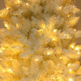 6.5ft Flocking Tied Light Christmas Tree 92894854