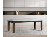 Dining Bench, Brown/Gray, Rectangular seat, Padded cushion, Upholstered in soft gray fabric, 31830915