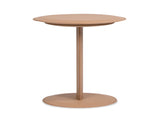 Mode 18" Leatherette Round C-Shaped Sofa Side Table, Saddle Brown Faux Leather B2719P246001